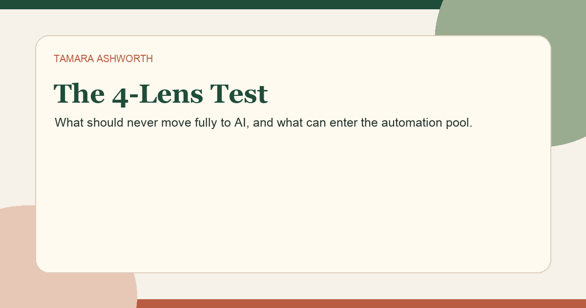 The 4-Lens Test: What You Should Never Automate With AI feature image